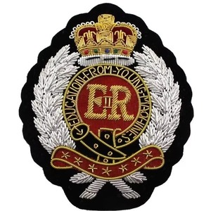 Wholesale Top Quality Made Customized Handmade Embroidery Fully Embroidery Badges Hand Made Badges Bullion Wire Badges - Product Image 4