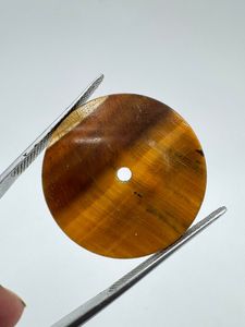 Esfera de reloj con piedra preciosa ojo de tigre: 24.50mm, redonda, parte trasera plana, para fabricación de relojes - Product Image 2