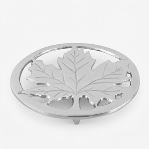 Luxurious Gold Aluminum Metal Trivet Maple Leaf Shape Heat Resistant Hot Pot <b>Stand</b> Decorative Table Protector For Kitchen Mats - Product Image 2