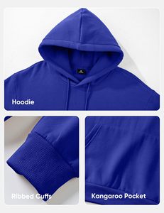 เสื้อฮู้ดดี้ผู้ชายผ้าฝ้ายหนานุ่ม 100% สำหรับฤดูหนาว ขายส่ง รับสกรีนโลโก้ตามแบบ ออกแบบได้ตามต้องการ ทรงโอเวอร์ไซส์ ไหล่ตก - Product Image 6