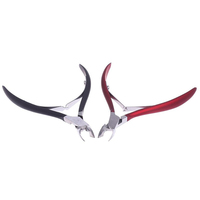 Professional Stainless Steel Cuticle Nipper Matte Black Red Handle Nail Cutter Double Spring Dead Skin Trimmer Scissor Wholesale