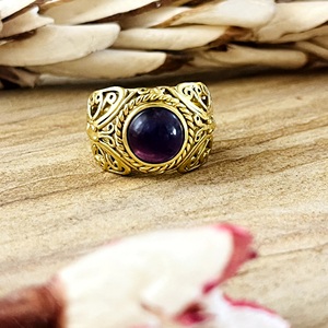 Hot Design Boho Butterfly Tribal Brass Amethyst <b>Ring</b> Women 18K Gold/Silver Plated Vintage <b>Statement</b> <b>Ring</b> Daily Wear - Product Image 5