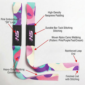 Multi Color Weightlifting <b>Straps</b> With Customizable Private Label Anti Slip Internal Camouflage Grip Breathable Low Price <b>Straps</b> - Product Image 6