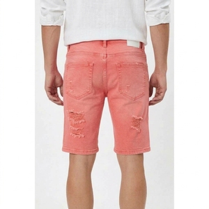 Wholesale <b>Men</b> Denim <b>Shorts</b> Casual Cotton Jean <b>Shorts</b> Raw Edge <b>Knee</b> <b>Length</b> Summer Clothing Supplier - Product Image 3