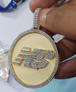 Luxury Gold Plated 925 <b>Silver</b> Hip Hop Moissanite Pendant with Iced Out Letter Design Round <b>Charm</b> Everyday Wear Unisex Jewelry - Product Image 6