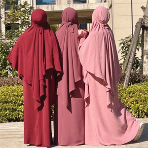 Eid Djellaba Overhead Hijab <b>Set</b> Robe Prayer Garment Muslim Women Dress Abaya Khimar <b>Modest</b> Burqa Robe Islam Clothing Jalabiya - Product Image 2