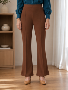 Pantalones de Vestir Elegantes de Pierna Recta con Cintura Alta Transpirables para Mujer, Pantalones Casuales de Primavera y Otoño para Mujer - Product Image 5