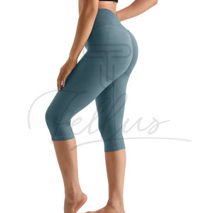 Leggings de Yoga de Cintura Alta Personalizados para Entrenamiento, Leggings Capri de Cintura Media para Mujer, Leggings de Yoga con Diseño Personalizado para Gimnasio - Product Image 2