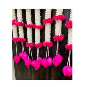 Guirnaldas de flores artificiales de jazmín y rosa para decoración del hogar, templo, boda y eventos-Mogra Bell String Floral Decor - Product Image 4