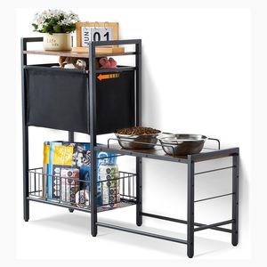 ชามอาหารสุนัขแบบยกขึ้นพร้อมที่จัดเก็บอุปกรณ์ให้อาหารสัตว์เลี้ยง - Product Image 1