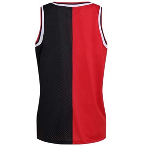 OEM Customizable Wholesale Print Name Number Durable Breathable Plus Size Quick Dry Basketball Jerseys for Adult Black Red Color - Product Image 2