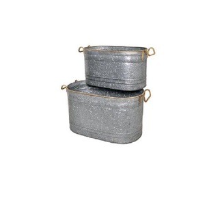 Poignées de jardinières en métal galvanisé écologiques les plus vendues pour la décoration de la maison et du jardin extérieur, forme ovale, jardinières à fleurs personnalisables - Product Image 6