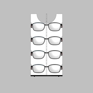 Expositor de Gafas de Sol de Metal Clásico Tipo Escalera para Mostrador, Independiente, para 4 Pares, Preensamblado, Ligero - Product Image 2