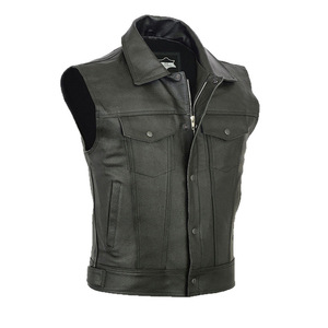 Chaleco sin Mangas para Hombre GURUNA Z INDUSTRY, Negro, de PU, Resistente al Viento, con Logotipo Grabado en Relieve en la Parte Delantera, para Motociclismo, para Todas las Estaciones - Product Image 4