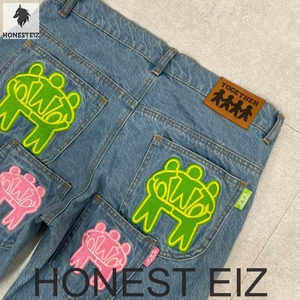 HONEST EIZ Pantalon cargo pour homme, taille mi-haute, couleur unie, en denim de coton respirant, coupe ample, épais, style streetwear et urbain, pour les soirées - Product Image 2