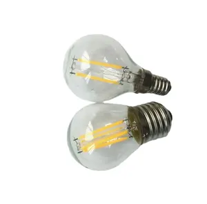 2w 4w E12 E14 E27 Base Glass Cover G45 P45 Led Filament Bulb Clear Led Lamp With Ce Marks