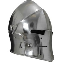 Casque médiéval authentique, armure historique, protection de la tête conçue pour les événements chevaliers, le cosplay et les collections d'exposition
