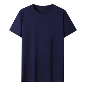 T-shirt à manches courtes pour homme, col rond, couleur unie, coupe classique, tricoté, décontracté, violet - Product Image 2