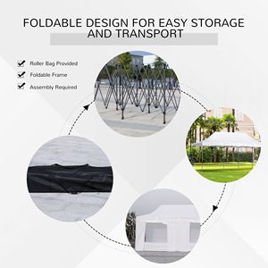 Gazebo Pop-up Versatile Bianco 10x20 con Pareti Laterali per Eventi e Privacy - Product Image 6