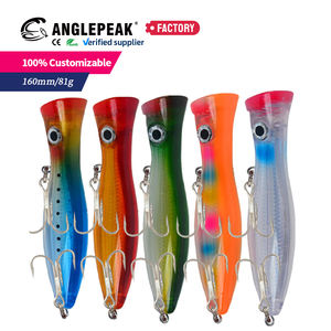 Leurre de pêche artificiel dur 160mm 81g, type Popper avec yeux 3D, en ABS, flottant, pour la pêche au Snakehead et au Bar. - Product Image 2