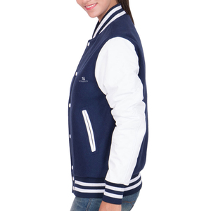 Custom Logo <b>Womens</b> Fleece <b>Varsity</b> <b>Jacket</b> Cotton Polyester College Baseball Letterman <b>Bomber</b> <b>Jacket</b> 2026 - Product Image 5
