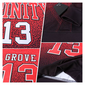 Custom Stitched Black <b>Red</b> White Fade Fashion Sports Pullover <b>Sweatshirt</b> Hoodie Premium Streetwear Comfortable Athletic Style - Product Image 3