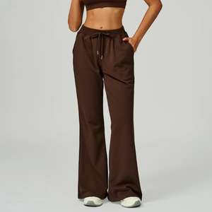 Pantalon de survêtement large pour femme avec logo personnalisé, taille haute, coupe ample, vente en gros, fabricant OEM, marque privée - Product Image 3