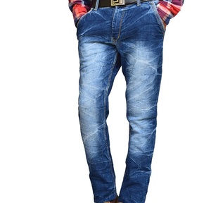 Service OEM, pantalon en denim bleu ample personnalisé avec poche latérale pour hommes, logo personnalisé, jean décontracté pour hommes, pantalon Cumbre Sports - Product Image 3