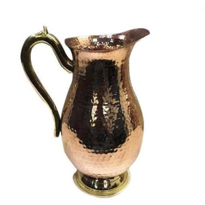 Jarra de agua de cobre martillado de estilo vintage, moderna y duradera, para bebidas y fiestas, jarra de cobre puro en oferta. - Product Image 4