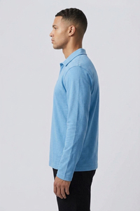 Chemises polo à manches longues pour hommes, couleur unie, col rabattu, style décontracté, polo à manches longues pour hommes, style été - Product Image 6