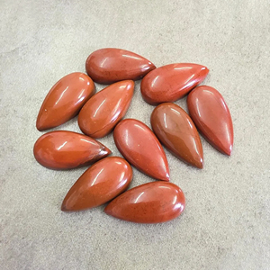 Natural <b>Red</b> Jasper Big Pear Teardrop Cabochon Flat Back Calibrated Gemstone, for Jewelry Making - Product Image 4