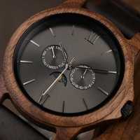 Jam tangan kayu polos pria, arloji kayu buatan tangan hadiah untuk pria, hadiah ulang tahun Hari Ayah