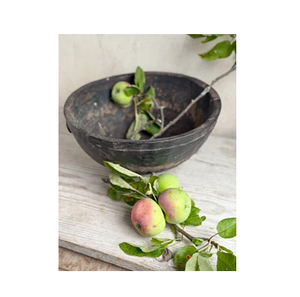 Wooden Serving Bowl Natural <b>Solid</b> <b>Wood</b> Fruit Salad Bowl for Kitchen <b>Dining</b> <b>Table</b> Home Decor and black color - Product Image 1