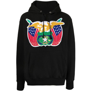 Sweat à capuche en molleton de coton avec patch en chenille, coupe oversize, unisexe, style streetwear, avec design de patch en chenille premium. - Product Image 4