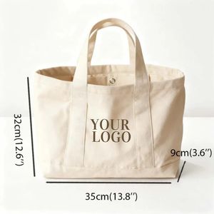 Heavy-duty 12oz canvas hand <b>bag</b> made of 100% cotton with custom design & label for <b>storage</b>, marketing & travel - Product Image 4