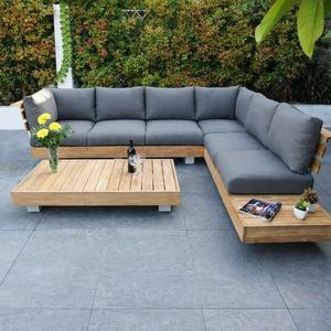 Conjunto de Sofás de Madera para Jardín, Impermeables, con Estructura de Aluminio Moderna, Conjunto de Sofás de Lujo para Patio Exterior - Product Image 2
