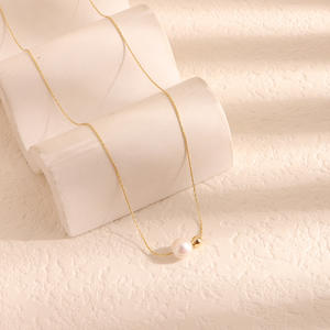 สร้อยคอไข่มุกอเนกประสงค์สไตล์เกาหลีสุดเท่สร้อยคอแบบเรียบง่ายหรูหราพร้อมจี้ไข่มุกสร้อยคอแบบคล้องคอ - Product Image 3