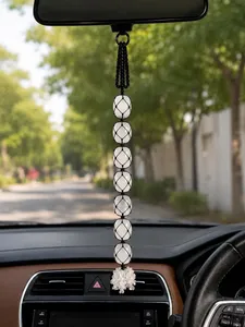 Ornement suspendu pour voiture en cristal de quartz clair |   Pendentif en pierre naturelle de guérison |   Pendentif pour rétroviseur - Product Image 5
