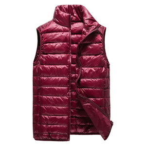 Winter Fashion Boutique Thin Lightweight White 100% Polyester Waterproof Reversible Hip Hop Mens O-Neck Jacket <b>Vest</b> - Product Image 1