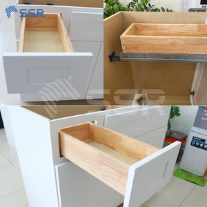Puertas de Madera Maciza MDF, Estructura de Contrachapado, Gabinetes de Cocina Modulares Pintados de Blanco Ecológicos RTA, Juego Completo Moderno Estilo Shaker - Product Image 2