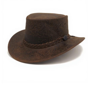 Unisex Eco-friendly Genuine Leather Cowboy <b>Hat</b>-Customizable Colors Logo Adjustable Fit All-Season Casual Travel Beach Fashion - Product Image 6