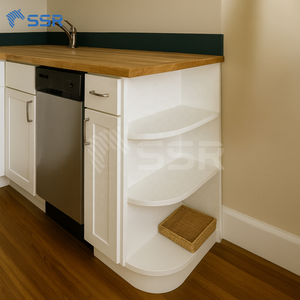 Gabinetes de Cocina Modernos en Forma de L RTA BES12 de Fábrica en Vietnam, Base de Madera Contrachapada para Apartamentos, Listos para Armar, Solución de Diseño Gráfico - Product Image 2