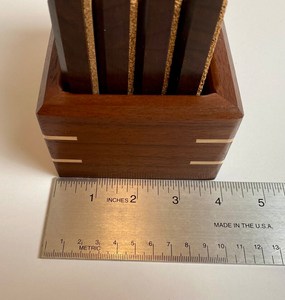 Hand Crafted Natural Acacia Wood <b>Coaster</b> <b>Set</b> Handmade Wood <b>Coasters</b> - <b>Set</b> of 4 - with storage box For Table Decoration - Product Image 5