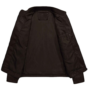 Veste en cuir de vache noir pour homme, 100% de haute qualité, confortable, respirante, hiver, manches longues, col montant, streetwear, garniture en fourrure - Product Image 4