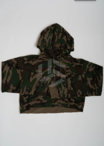 Ensemble sweat à capuche court et short en molleton épais pour homme, style streetwear, avec broderie patchwork et délavage acide, personnalisable, fermeture éclair - Product Image 2