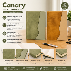Carnet A5 Premium à couverture rigide en cuir PU, bicolore, agenda professionnel, journal de bureau, bloc-notes, cadeau promotionnel personnalisé - Product Image 1