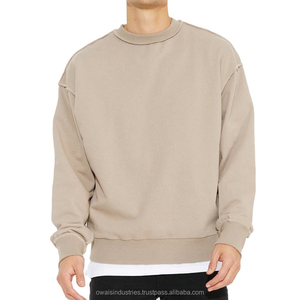 Sweat-shirts vintage en maille crochetée de haute qualité 450 g/m² avec impression en relief, survêtements pour hommes en polyester/coton, personnalisables - Product Image 3
