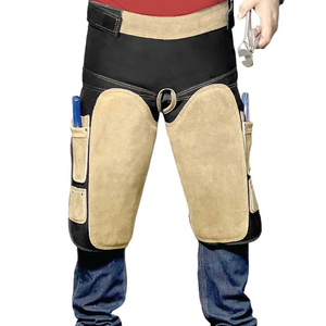 Premium Quality Leather Chaps for Horse Riding Western Style Professional Leather Chaps Elasticated Horse Riding Farrier Chaps - Product Image 1
