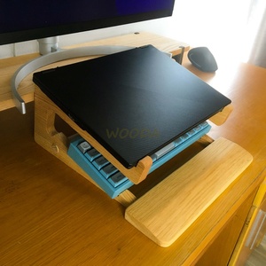 BLUE LOTUS FARM Portable Adjustable Wooden <b>Laptop</b> Stand <b>Desk</b> Riser Holder Tabletop Tower Design for MacBook Computer Notebook - Product Image 4