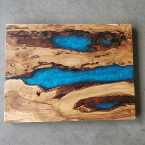 Planche à découper en bois et résine époxy rustique pour usage domestique, planche à découper en bois et résine époxy de haute qualité pour la cuisine - Product Image 1